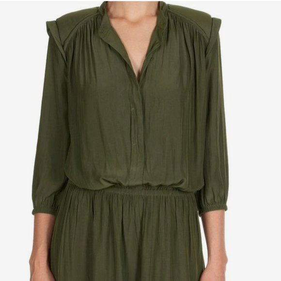 Olive Country Road Fluid Shirt Dress - AU 10 - Picture 14 of 15